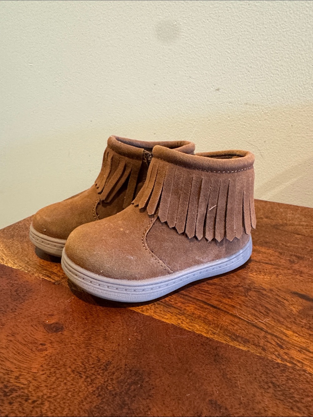 Carter's Tan Suede Fringe Toddler Boots